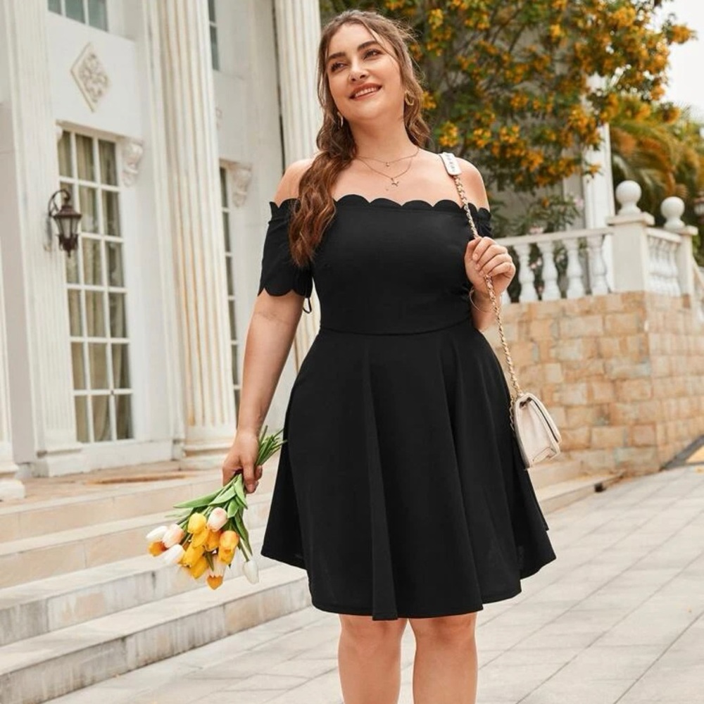 Scalloped Little Black Dress